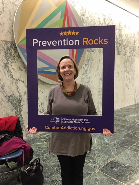 Our own Kate Breslin stands with NYS OASAS to Stop the Stigma surrounding addiction!